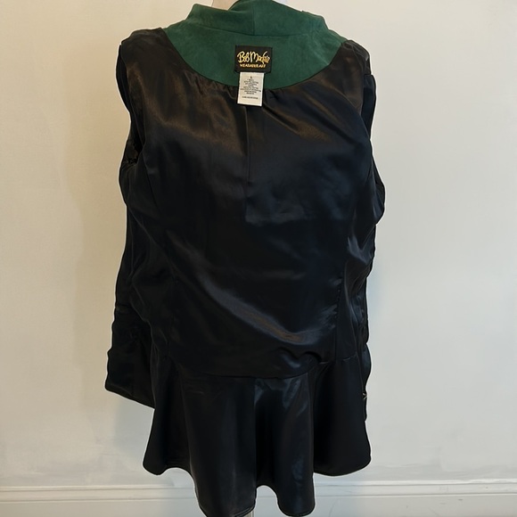 Bob Mackie Green Faux Suede Sequined Bell Sleeve Jacket - Picture 7 of 8